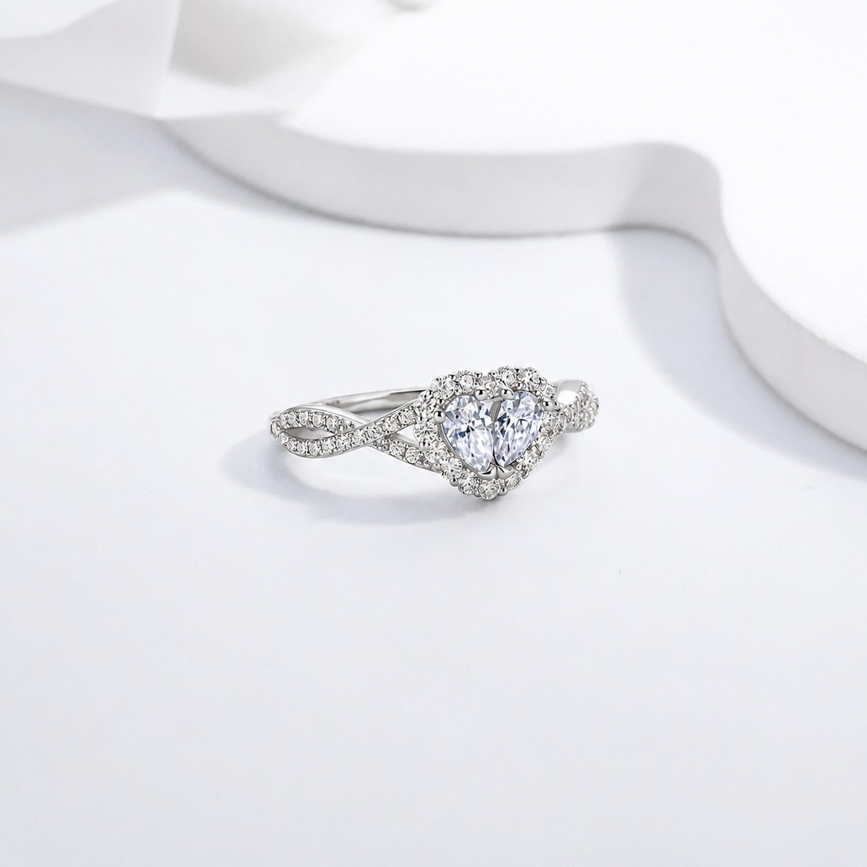 Unisex Moissanite Engagement Ring, S925 Solitaire Promise Ring
